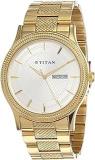 Titan Analog Watch for Men| Golden Color Watch| Perfect Gift Option | with Stainless Steel Strap | Round Dial | Royal Look| High Quality & Water Resistant