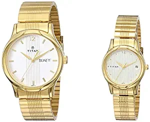 Bandhan Analog Champagne Dial Couple's Watch NL15802490YM04