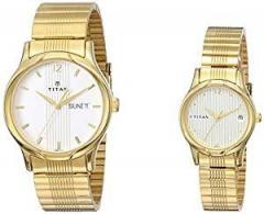 Titan Bandhan Analog Champagne Dial Couple's Watch NM15802490YM04 / NL15802490YM04