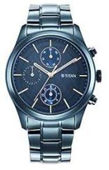 Titan Blue Dial and Band Analog Stainless Steel Watch for Men 1805QM01