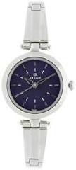 Titan Blue Dial Silver Band Analog Stainless Steel Watch For Women NR2574SM01