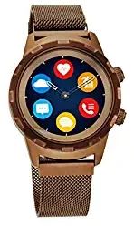 Connected X Brown Hybrid Smartwatch for Men with Heart Rate Monitor + Full Touch Display + Interchangeable strap 90116QM02