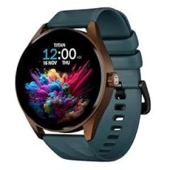 Titan Crest Premium Smart Watch|1.43 inch AMOLED Display with AOD|466x466 Pixel Resolution|Functional Crown|SingleSync BT Calling|Advanced Chipset|100+ Sports Modes & WatchfacesIP68 Smartwatch