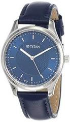 Titan Ladies Neo Economy Analog Blue Dial Women's Watch NN2639SL02/NR2639SL02 Genuine Leather, Blue Strap