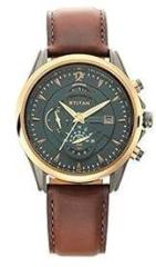 Titan Maritime Analog Green Dial Men's Watch NN1830KL02/NR1830KL02 Genuine Leather, Brown Strap