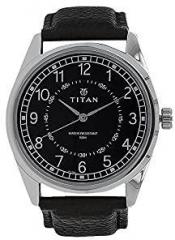 Titan Men's 'Neo' Fashion/Casual/Business/Luxury Mineral Quartz Dial Leather/Brass and Silver Toned Strap