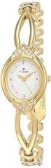 Titan White Dial Analog Watch For Women NR2468YM04 Stainless Steel, Gold Strap