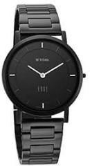 Titan White Dial Black Band Analog Stainless Steel Watch for Men NR1595NM01