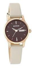 Titan Women Leather Analog Brown Dial Watch 2656Wl01/2656Wl01, Band Color Ivory
