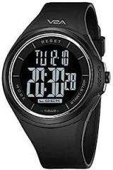 Touch Controls Digital 5ATM Waterproof Unisex Sports Watch Black Dial and Strap