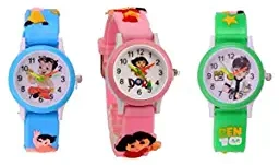 Unequetrend Unisex Watch Multi Colored Strap Pack of 3