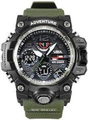 V2A Military Green Chronograph Analogue and Digital Sports Watch for Men and Boys