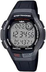 V2A STEPO 50 Lap Memory 5ATM Waterproof Unisex Fitness Sports Watch with Step Counter Stop Watch and Countdown Timer Black Grey