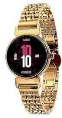 Vibez by Lifelong Ruby 1.04 inch AMOLED Smartwatch for Women with Metal Strap, Bluetooth Calling, 60 Hz Always on Display, Voice Assistance, Female Cycle Tracker, IP68, Health Monitor Gold, VBSW2214