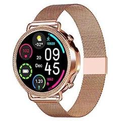 Vibez Vibez by Lifelong Ornate Smartwatch For Women with HD Display|Body Temprature |24x7 Heart Rate & SpO2 Tracking|8 Sports Mode|Sleep Monitor|IP67|7 days Battery Backup VBSWW450, 1 Year Manufacturer Warranty, Gold