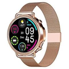 Vibez Vibez by Lifelong Ornate Smartwatch for Women with HD Display|Body Temprature |24x7 Heart Rate & SpO2 Tracking|8 Sports Mode|Sleep Monitor|IP67|7 Days Battery Backup VBSWW450, 1 Year Warranty, Gold
