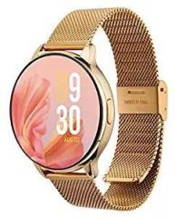Vibez Vibez by Lifelong Smartwatch for women Metal Strap & 1.28 inch HD Display, Bluetooth Calling, Multiple Watch Faces, Health Tracker, Sports Modes & free silicone strap Emerald, Gold
