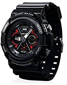 VILAM Unisex Fashion Sport Watch Analog/Digital Water Resist Dual Time Multifunction Alarm Led Wristwatch 0966