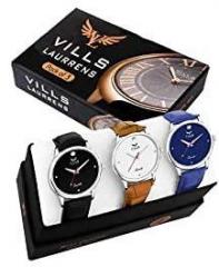 Vills Laurrens VL 1141 1142 1143 Pack of 3 Smart and Handsome Combo of Analog Watches for Men and Boys