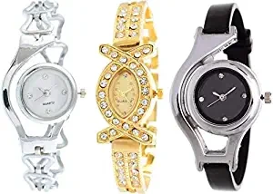 Analogue Multi Color Dial Watch for Girls Pack of 3 Combo Watch