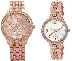 Watchstar Analogue Girl's Watch Rose Gold Dial Rose Gold Colored Strap