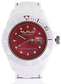 Wave London Unisex Wrist Watch Fashionable Water Resistant Analog Watch Red Dial, White Strap