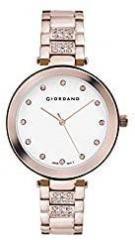 Women's White Dial Full Rose Gold Metal Strap with Crystal on Strap Watch A2037 33