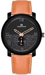 Working Chronograph Black Dial Luxury Leather Strap Analog Wrist Watch for Men