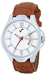 WRIGHTRACK Analogue Men's Watch White Dial Brown Colored Strap