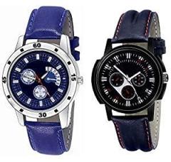 Xforia Leather Analogue Blue & Black Dial Men's Watch XF W2_199