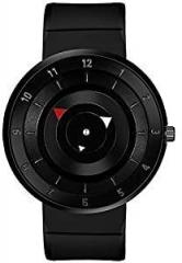 Xforia Men's Arrow Premium Smart Look Full Black Silicon Strap Analog Wrist Watch