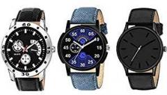 Y&S Analog Watch for Mens Womens Unisex Watches Combo Black YS 20 53 88
