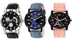 Y&S Analog Watch for Mens Womens Unisex Watches Combo Black YS 20 53 90