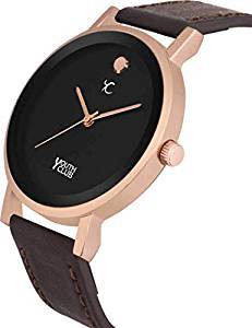 YOUTH CLUB Quartz Movement Analogue Brown Dial Men's and Women's Watch Set of 2