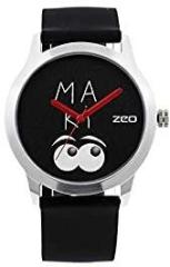ZEO Black Silicon Strap Analog Wrist Watch for Unisex