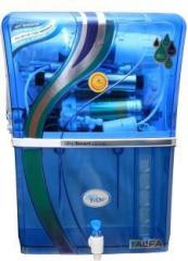 Aqua Flow Enterprises Alfa Full Transparent Blue 12 Litres RO + UF + UV + UV_LED + TDS Control Water Purifier