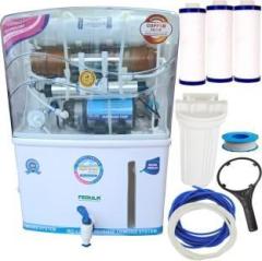 Fedula AQUA grand copper RO natural double protection filter. 3 candal, kye, teplon, pepi blue white. 12 Litres RO + UV + UF + Copper Guard + pH enhancer Water Purifier