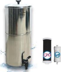 Ferrum Ultra A1 Water Filter Stainless Steel with Ultrafilter + Activated Carbon 14 Litres Gravity Based + UF Water Purifier