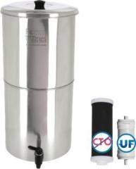 Ferrum Ultra Pure Water Filter Stainless Steel with Ultrafilter, ActivatedCarbon 20 Litres Gravity Based + UF Water Purifier