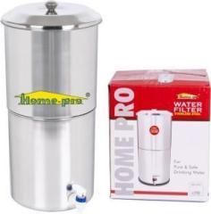 Home pro Stainless Steel Non Electric Water Filter with 3 Candle 24 Litres Gravity Based + EAT Water Purifier