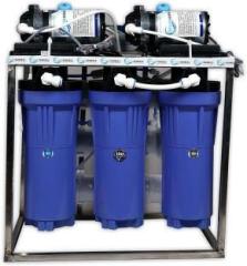 Hydroshell 25 LPH commercial RO water purifier Plant 25 Litres Per Hour Double Purification Blue Stainless steel with TDS Adjuster 25 Litres RO + UF Water Purifier