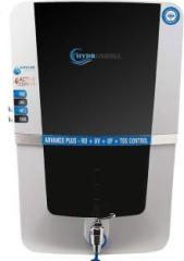 Hydroshell Water Purifier RO + UV + UF + TDS With Copper and Alkaline Filter Black 12 Litres 12 L RO + UV + UF + TDS Water Purifier