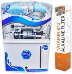 Noir Aqua HexaGrand Premium RO Water Purifier 8 Stage System for home with B12 Alkaline 12 Litres RO + UV + UF + TDS Control + Alkaline + UV in Tank Water Purifier